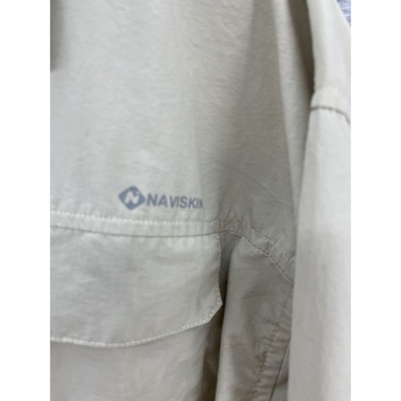 Naviskin Men's Button Down Shirt Long Sleeve Size XXL Beige Nylon Outdoor - Picture 10 of 10